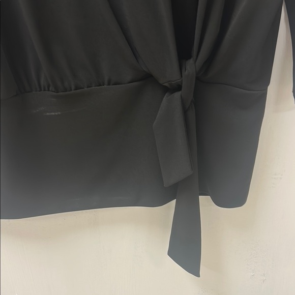 Clara Sun Woo Black Tie Front 3/4 Sleeve Blouse - Picture 4 of 4